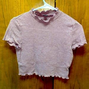 Shein Purple Waffle Knit Crop Top